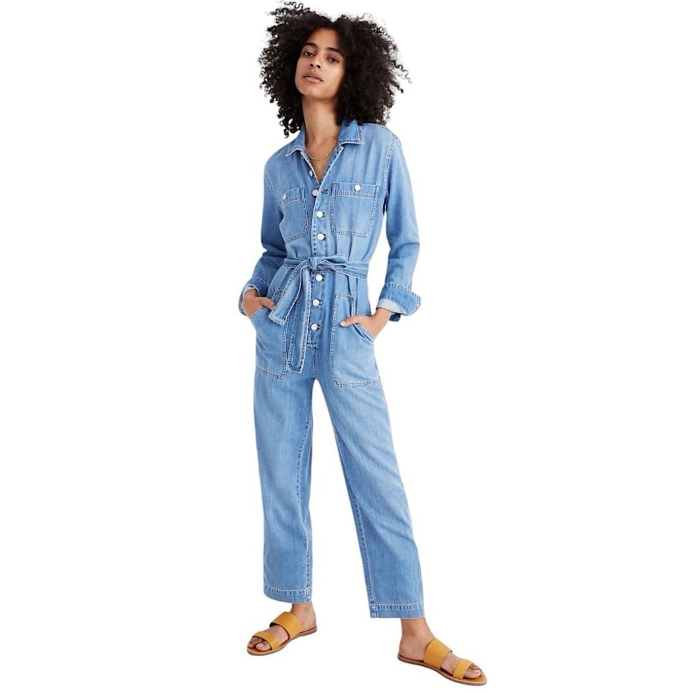 Madewell Light Blue Denim Utility Jumpsuit